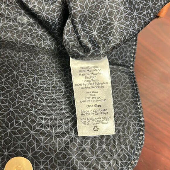 Time and Tru Black Brown Faux Leather Buckle Flap Closure Crossbody Saddle Bag - Picture 13 of 14